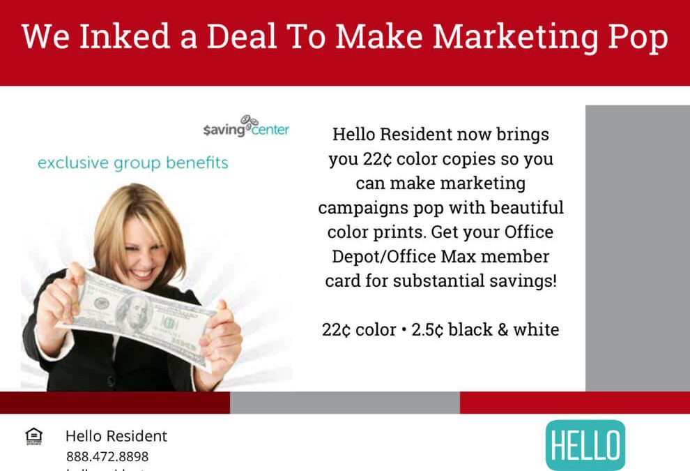 Make Your Apartment Marketing Pop In Color for Only 22¢